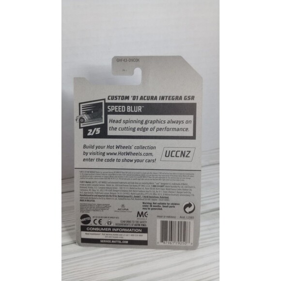 HOT WHEELS CUSTOM 01 ACURA INTEGRA GSR SPEED BLUR RED - Picture 6 of 6